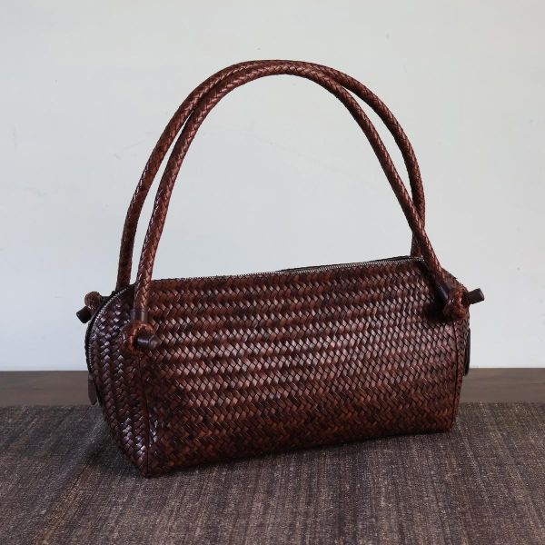 【Allan K】Wuxi Large 皮革編織包（深棕色） 皮包,皮革,皮革編織,牛皮,肩背包,手工皮革編織,手工,包包