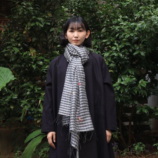 【Maku Textile】MAE圍巾 手織,手紡紗,圍巾,絲,植物染,草木染