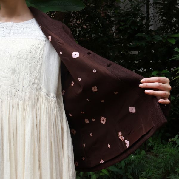 【Maku Textile】KARMA外套 手織,手紡紗,洋裝,美麗諾羊毛,植物染,草木染