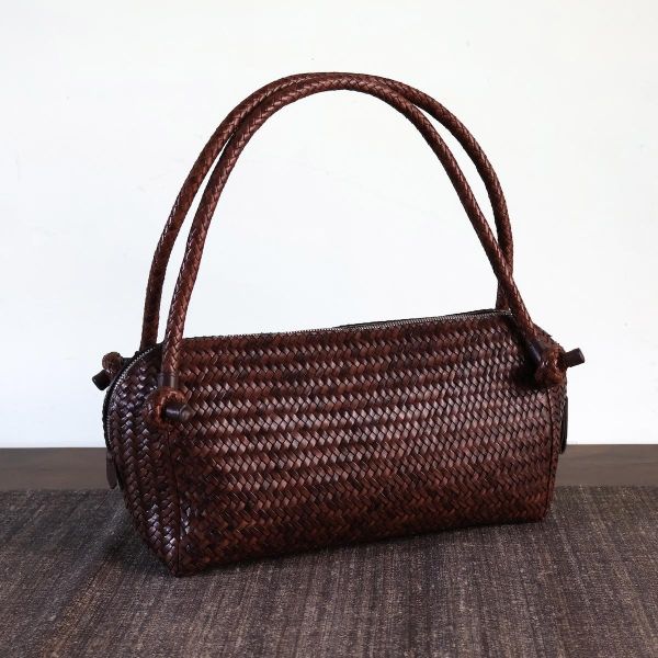 【Allan K】Wuxi Large 皮革編織包（深棕色） 皮包,皮革,皮革編織,牛皮,肩背包,手工皮革編織,手工,包包