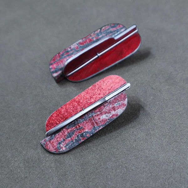 【江枚芳 Meifang Chiang Metal Arts】邊界耳針式耳環 Boundry Brooch 耳環,耳勾,鋁,陽極處裡