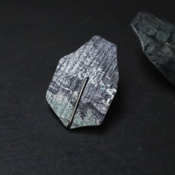 【江枚芳 Meifang Chiang Metal Arts】雲石耳夾式耳環 耳環,耳夾,鋁,陽極處裡