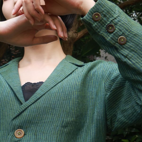 【Maku Textile】ERICA外套 手織,手紡紗,洋裝,棉,植物染,草木染