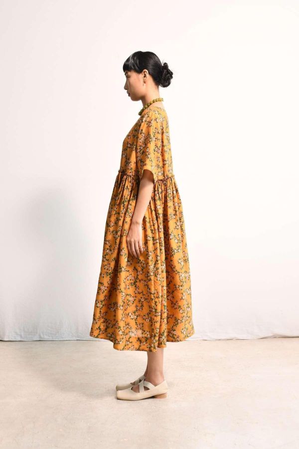 【Maku Textile】AURELLE洋裝 手織,手紡紗,洋裝,絲,蠶絲,植物染,草木染