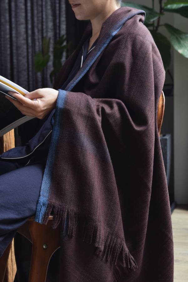 【Maku Textile】DUTA  蓋毯 手織,手紡紗,圍巾,蠶絲,植物染,草木染