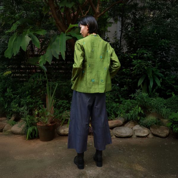 【Maku Textile】KARMA夾克外套 手織,手紡紗,夾克,羊毛,蠶絲,羊毛,植物染,草木染