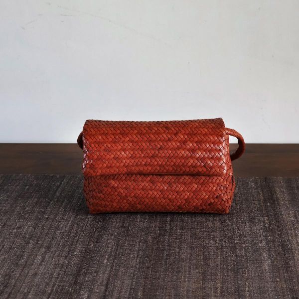 【Allan K】Caroline DJ 皮革編織包（焦糖棕） 皮包,皮革,皮革編織,牛皮,肩背包,手工皮革編織,手工,包包