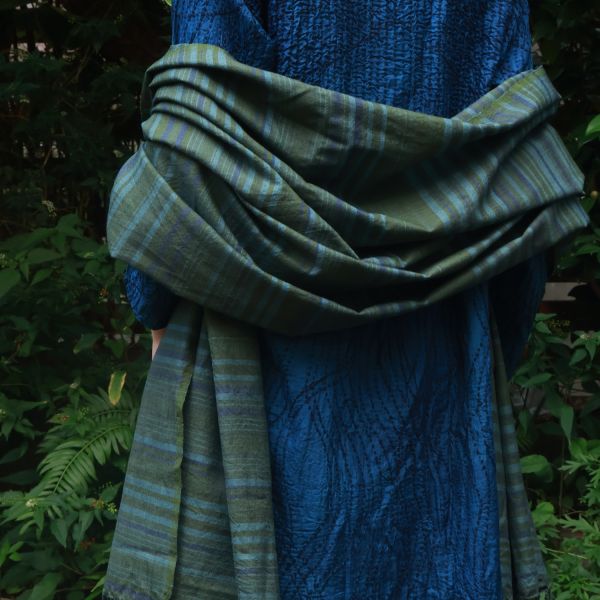 【Maku Textile】FERN圍巾 手織,手紡紗,圍巾,棉,植物染,草木染