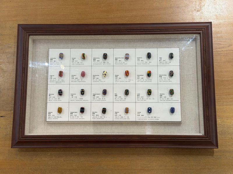 【二手讓藏】排灣族 琉璃珠譜 裝框收藏品 