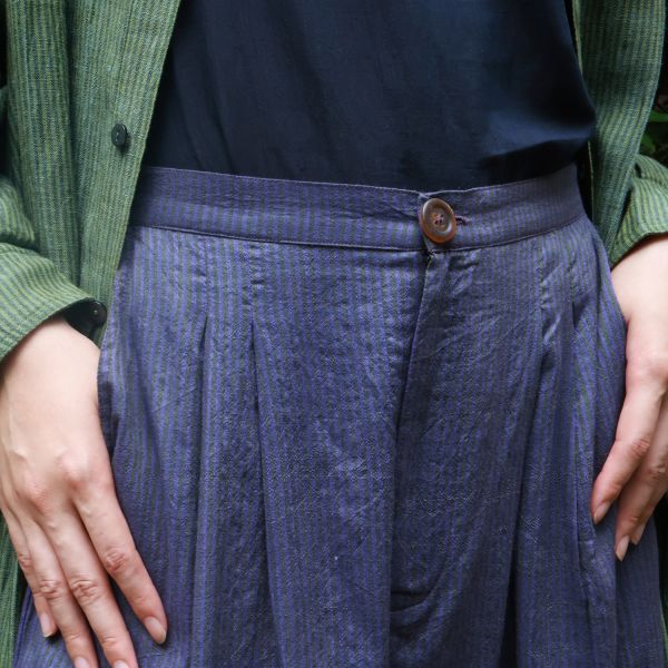 【Maku Textile】GINGKO棉毛長褲 手織,手紡紗,長褲,羊毛,植物染,草木染