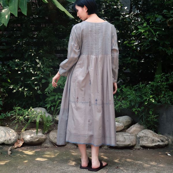 【Maku Textile】MITOMI洋裝 手織,手紡紗,洋裝,美麗諾羊毛,植物染,草木染