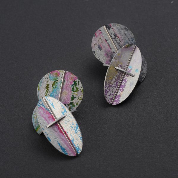 【江枚芳 Meifang Chiang Metal Arts】折葉耳夾式耳環 Folded Leaves 耳環,耳夾,鋁,陽極處裡