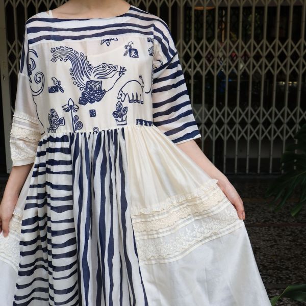 【AHMEV】Delphine洋裝 手織,手紡紗,洋裝,蠶絲