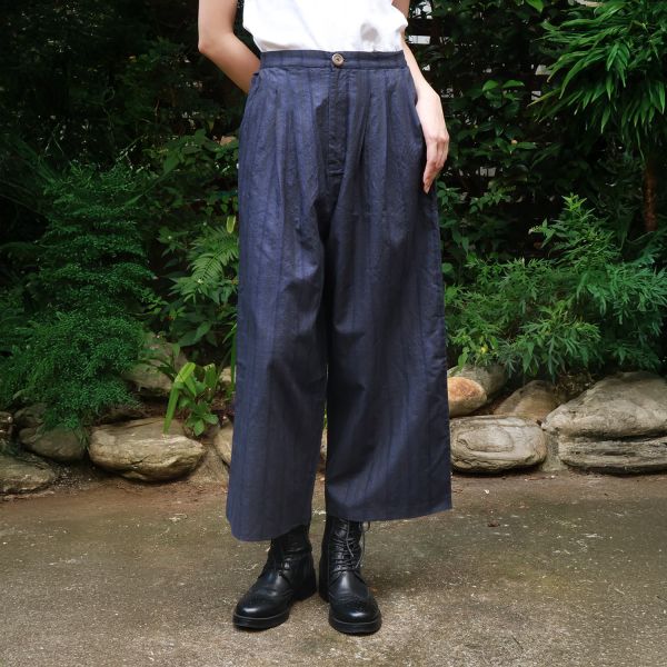 【Maku Textile】GINGKO棉毛長褲 手織,手紡紗,長褲,羊毛,植物染,草木染