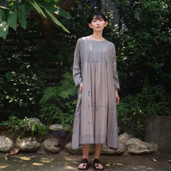 【Maku Textile】MITOMI洋裝 手織,手紡紗,洋裝,美麗諾羊毛,植物染,草木染