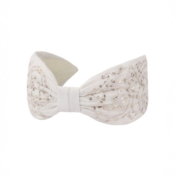 【Namjosh】手工珠繡髮箍＿白金自由曲線 髮夾、髮飾、手工刺繡