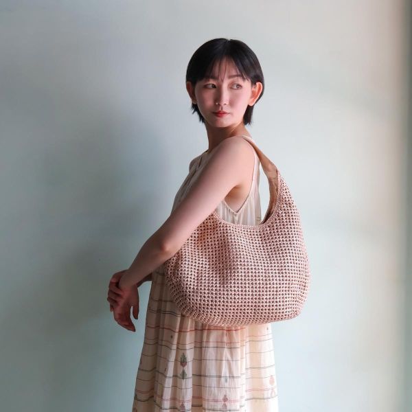 【Allan K】Sophia Flower 皮革編織包（玫瑰金） 皮包,皮革,皮革編織,羊皮,肩背包,手工皮革編織,手工,包包
