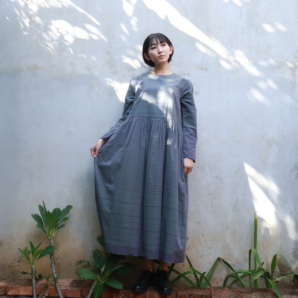 【Maku Textile】PAIGE雙面洋裝 手織,手紡紗,洋裝,植物染,草木染