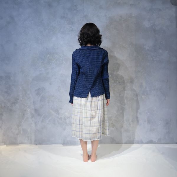 【Maku Textile】AAB_656 手織,手紡紗,洋裝,蠶絲,植物染,草木染