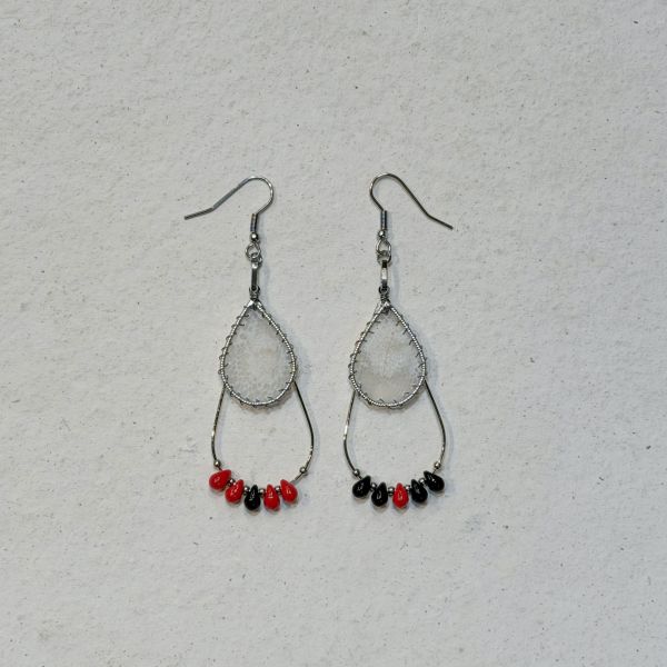 【藍珊瑚】龍魚魚鱗耳環 龍魚魚鱗,耳環,海洋廢物,魚骨,骨頭,藍珊瑚,珊瑚,銅鍍金