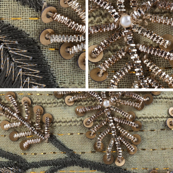 【Namjosh】手工珠繡髮箍＿橄欖綠金葉 髮夾、髮飾、手工刺繡