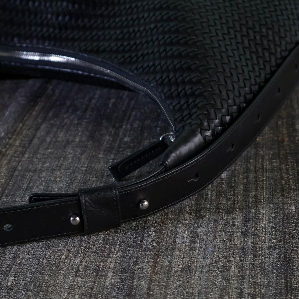 【Allan K】Wesley 皮革編織包（黑色） 皮包,皮革,皮革編織,牛皮,肩背包,手工皮革編織,手工,包包