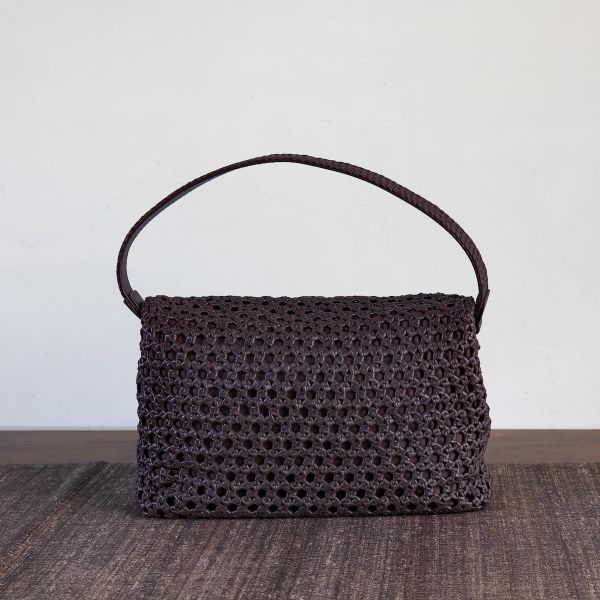 【Allan K】Caroline Large 皮革編織包（灰棕色） 皮包,皮革,皮革編織,羊皮,肩背包,手工皮革編織,手工,包包