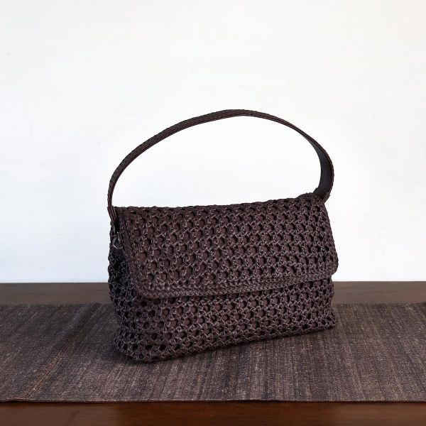 【Allan K】Caroline Large 皮革編織包（灰棕色） 皮包,皮革,皮革編織,羊皮,肩背包,手工皮革編織,手工,包包