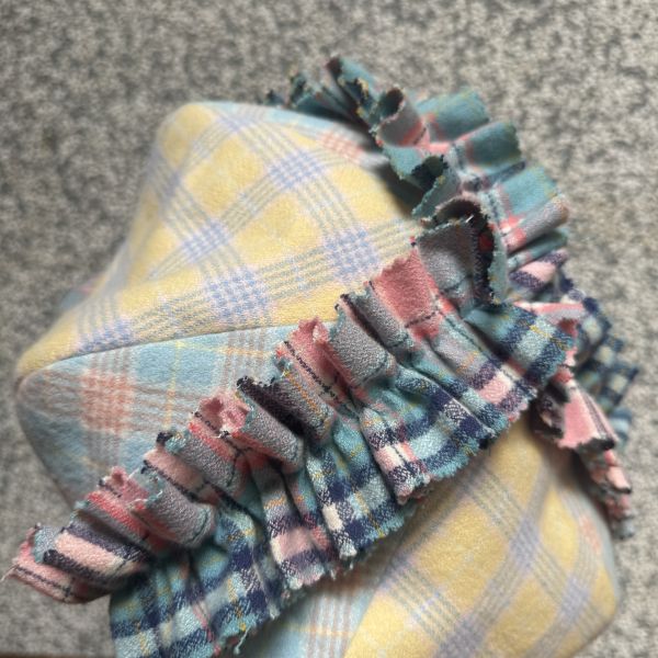 【Studio Phronesis】海葵帽＿黃粉格紋拼接 