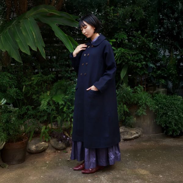 【Maku Textile】AIKO毛料大衣 手織,手紡紗,大衣,羊毛,植物染,草木染