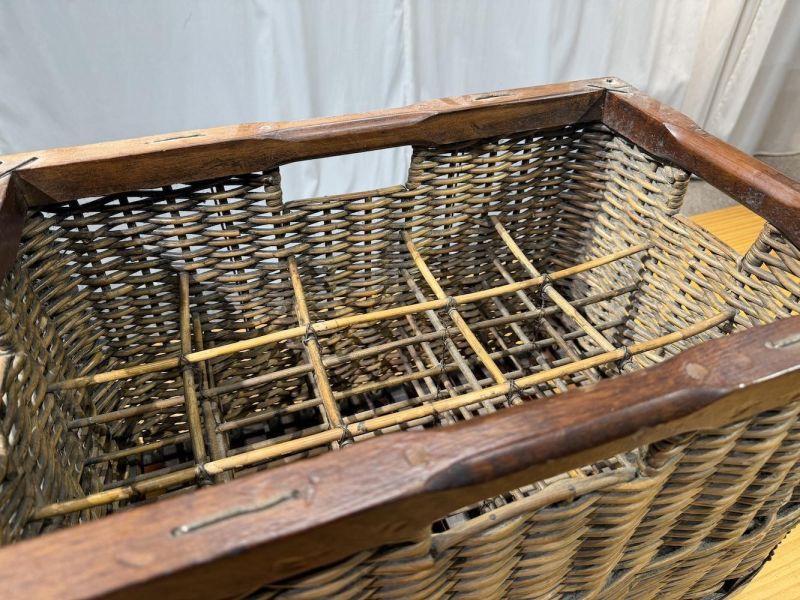 【二手讓藏】歐洲藤編進口紅酒籃 