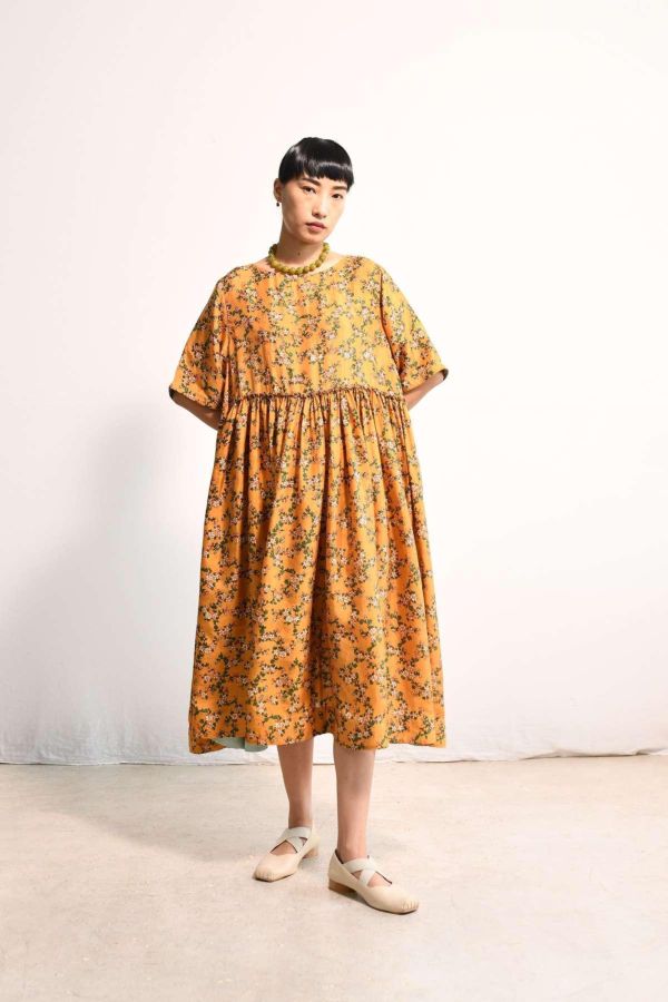 【Maku Textile】AURELLE洋裝 手織,手紡紗,洋裝,絲,蠶絲,植物染,草木染
