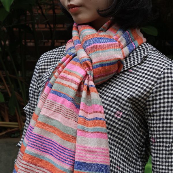 【Maku Textile】HANA圍巾 手織,手紡紗,圍巾,Cashmere,植物染,草木染