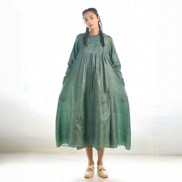 【Maku Textile】CURRASOW洋裝 手織,手紡紗,洋裝,蠶絲,植物染,草木染