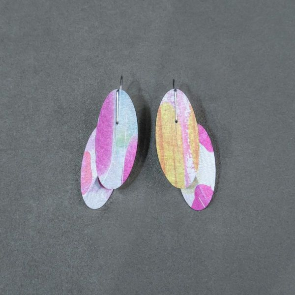 【江枚芳 Meifang Chiang Metal Arts】折葉耳針式耳環 Folded Leaves 耳環,耳勾,鋁,陽極處裡