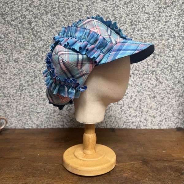 【Studio Phronesis】海葵帽＿藍粉格紋拼接 