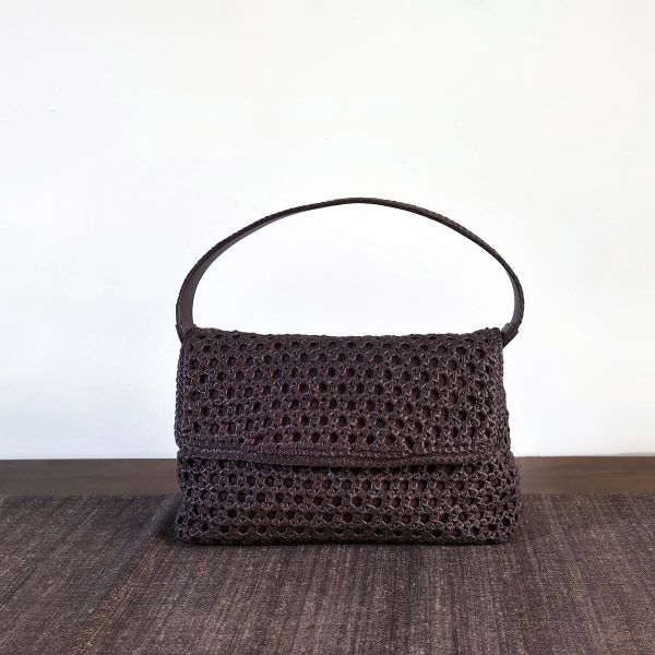 【Allan K】Caroline Large 皮革編織包（灰棕色） 皮包,皮革,皮革編織,羊皮,肩背包,手工皮革編織,手工,包包