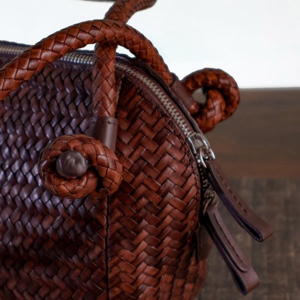 【Allan K】Wuxi Large 皮革編織包（深棕色） 皮包,皮革,皮革編織,牛皮,肩背包,手工皮革編織,手工,包包