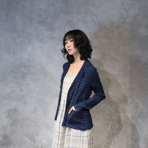 【Maku Textile】AAB_656 手織,手紡紗,洋裝,蠶絲,植物染,草木染