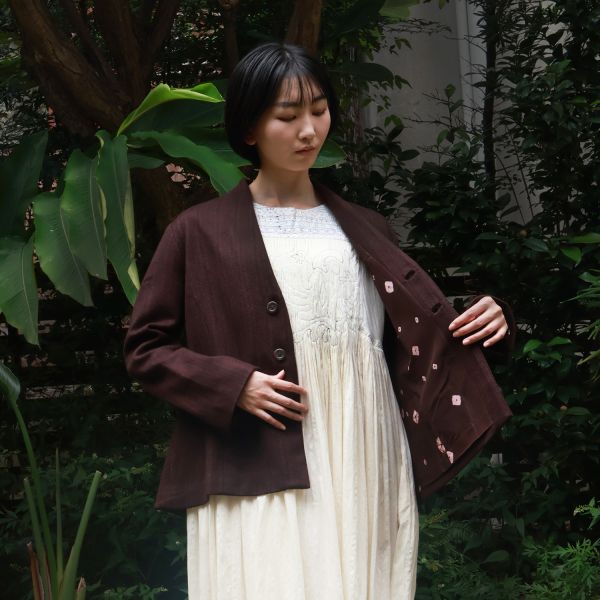 【Maku Textile】KARMA外套 手織,手紡紗,洋裝,美麗諾羊毛,植物染,草木染