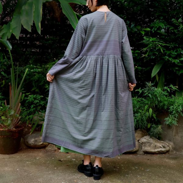 【Maku Textile】PAIGE雙面洋裝 手織,手紡紗,洋裝,植物染,草木染
