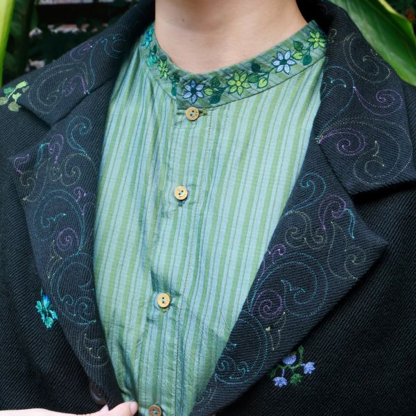 【Maku Textile】ARTHUR夾克外套 手織,手紡紗,洋裝,羊毛,蠶絲,美麗諾羊毛,植物染,草木染