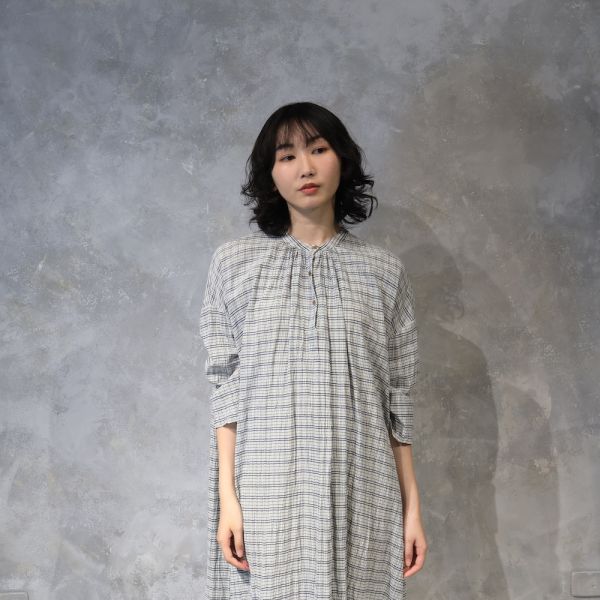 【Maku Textile】AMCO_651 手織,手紡紗,洋裝,蠶絲,植物染,草木染