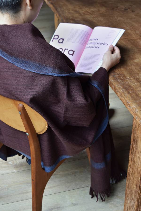 【Maku Textile】DUTA  蓋毯 手織,手紡紗,圍巾,蠶絲,植物染,草木染