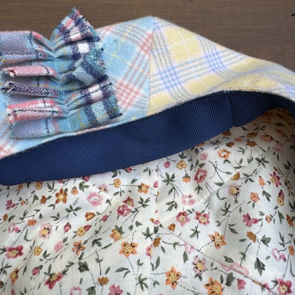 【Studio Phronesis】海葵帽＿黃粉格紋拼接 