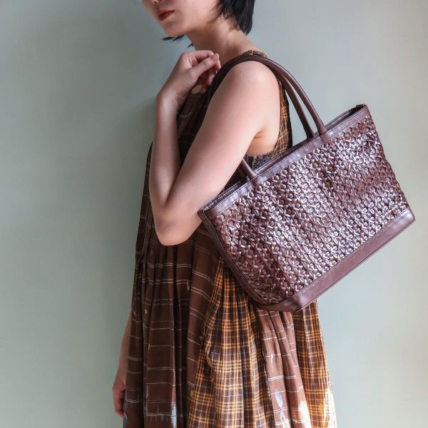 【Allan K】Solene French Weaving 皮革編織包（深棕色） 皮包,皮革,皮革編織,牛皮,肩背包,手工皮革編織,手工,包包