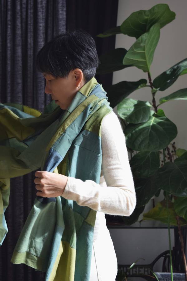 【Maku Textile】HELENA 圍巾 手織,手紡紗,圍巾,蠶絲,植物染,草木染