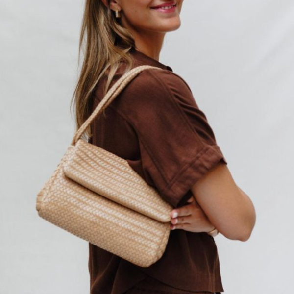 【Allan K】Caroline DJ 皮革編織包（深棕色） 皮包,皮革,皮革編織,牛皮,肩背包,手工皮革編織,手工,包包