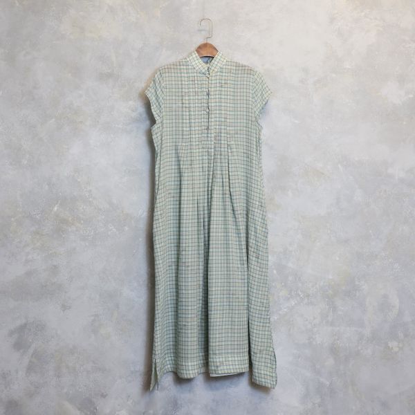 【Maku Textile】TASHI_668 手織,手紡紗,洋裝,蠶絲,植物染,草木染