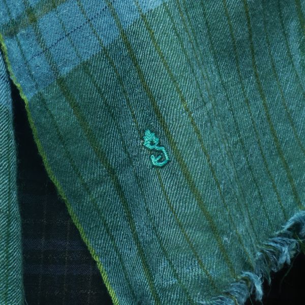 【Maku Textile】POND圍巾 手織,手紡紗,圍巾,棉,植物染,草木染